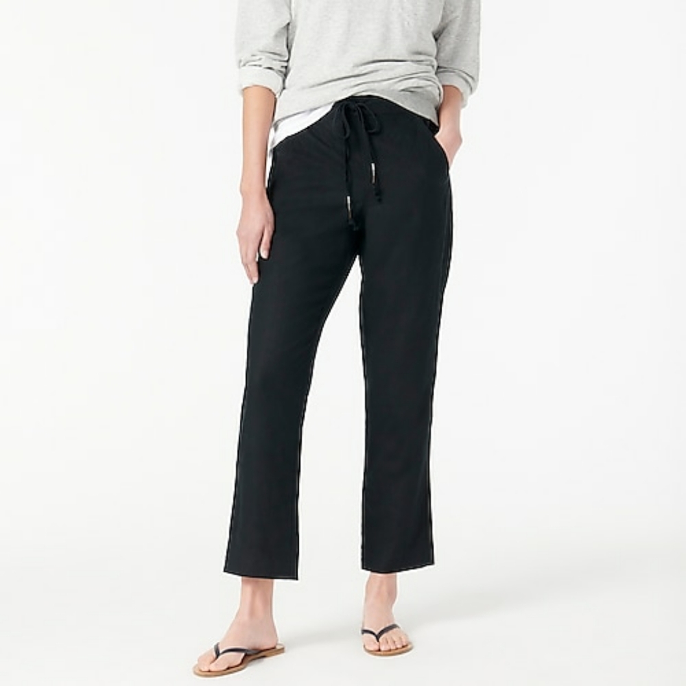 NWT Petite Tie waist seaside pant in linen blend
